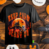 ハロウィーンの墓地かわいい幽霊とジャック・オランタン Tシャツ