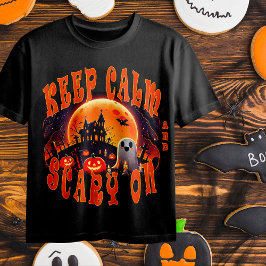 ハロウィーンの墓地かわいい幽霊とジャック・オランタン Tシャツ