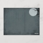 ハロウィーンの墓地と満月 ポストカード (裏面)