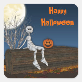 ハロウィーンの墓地 スクエアシール