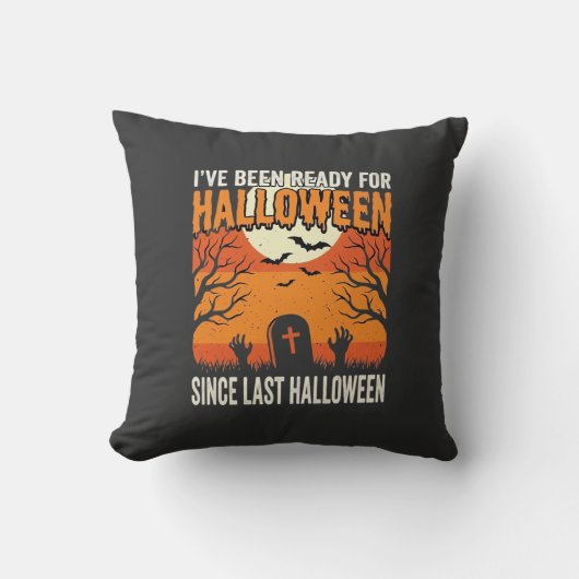 ハロウィーンの墓場デザインの準備はいい?_1 クッション (正面)