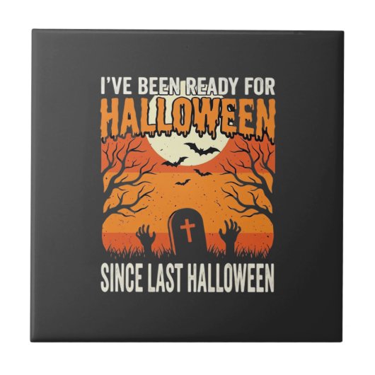 ハロウィーンの墓場デザインの準備はいい?_1 タイル (正面)