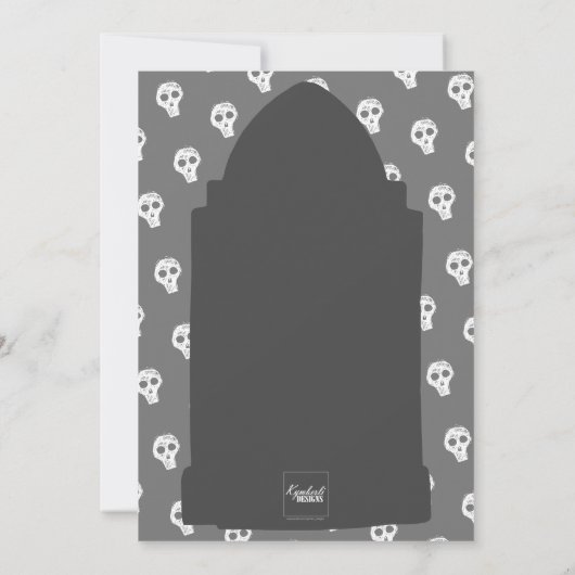 ハロウィーンの墓石がお目にかかりたくてたまらない 招待状 (裏面)
