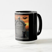 ハロウィーンの墓石のユーモア"D Compose" マグカップ (正面右)