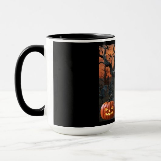 ハロウィーンの墓石のユーモア"D Compose"マグカップ マグカップ (左)