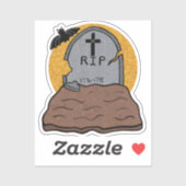 ハロウィーンの墓石 シール (シート)