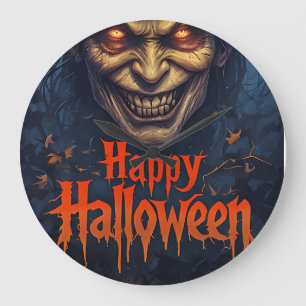 ハロウィーンの壁画時計 ラージ壁時計