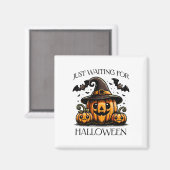 ハロウィーンの夏のカボチャを待っ不気味ている マグネット (正面/裏面)