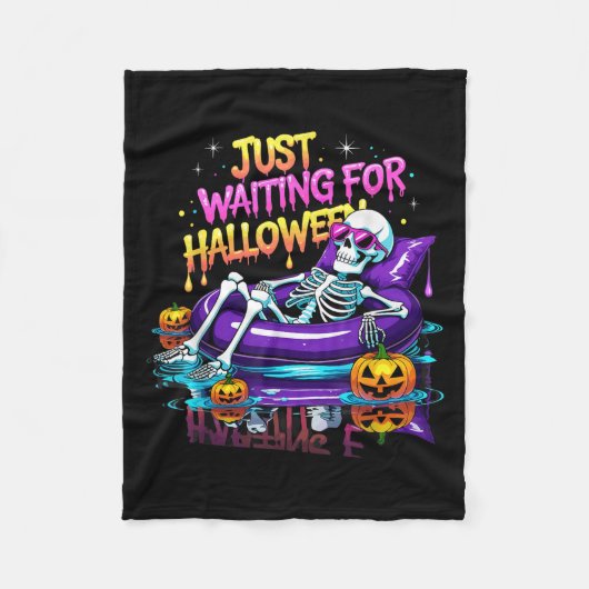ハロウィーンの夏のバイブ不気味スの合計を待機 フリースブランケット (正面)