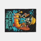 ハロウィーンの夏の骨の骨格に寒さ フリースブランケット (正面(横))