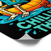 ハロウィーンの夏の骨の骨格に寒さ ポスター (角)