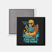 ハロウィーンの夏の骨の骨格に寒さ マグネット (正面/裏面)