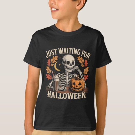 ハロウィーンの夏を待ちおもしろいた不気味 Tシャツ (正面)