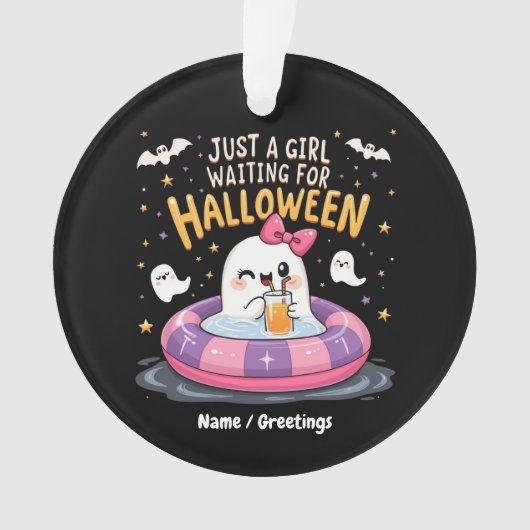 ハロウィーンの夏を待っている女不気味の子 オーナメント (正面)