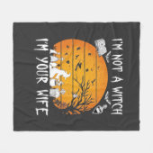 ハロウィーンの夕焼けの魔法鍋_1 フリースブランケット (正面(横))