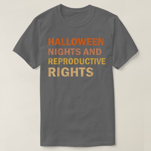 ハロウィーンの夜と生殖権フェミニスト Tシャツ (デザイン正面)