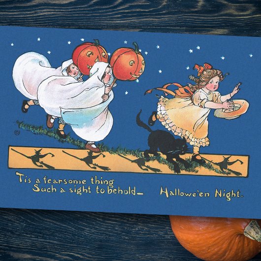ハロウィーンの夜にかわいいヴィンテージの子どもたち 薄葉紙