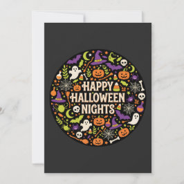 ハロウィーンの夜にハッピーなカボチャの幽霊 サンキューカード