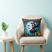 ハロウィーンの夜に舞う魔女 クッション (椅子)