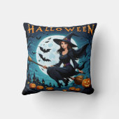 ハロウィーンの夜に舞う魔女 クッション (裏面)