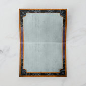 ハロウィーンの夜に黒い猫とクモの巣 カード (内部)