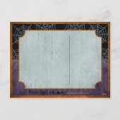 ハロウィーンの夜に黒い猫とクモの巣 シーズンポストカード (裏面)