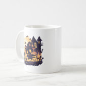 ハロウィーンの夜に黒猫を魔女 コーヒーマグカップ (正面左)