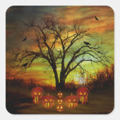 ハロウィーンの夜のシール スクエアシール (正面)