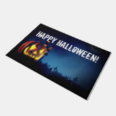 ハロウィーンの夜のジャック・オ・ランタン ドアマット (アングル)