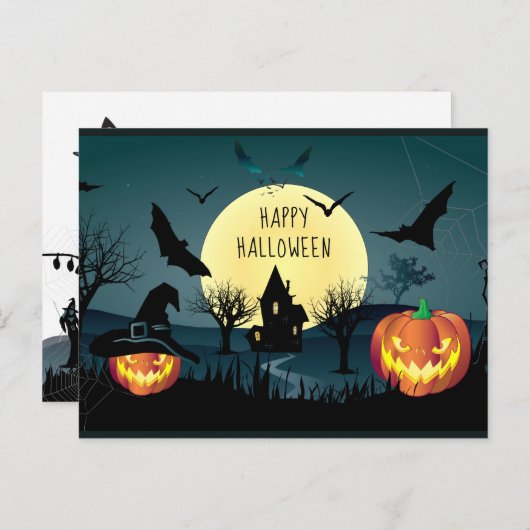 ハロウィーンの夜のセレブレーション,カーニバル,トレンディー シーズンポストカード (正面/裏面)