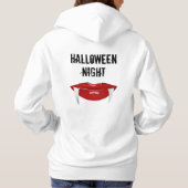 ハロウィーンの夜の女性の基本的なフード付きスウェットシャツ パーカ (裏面)