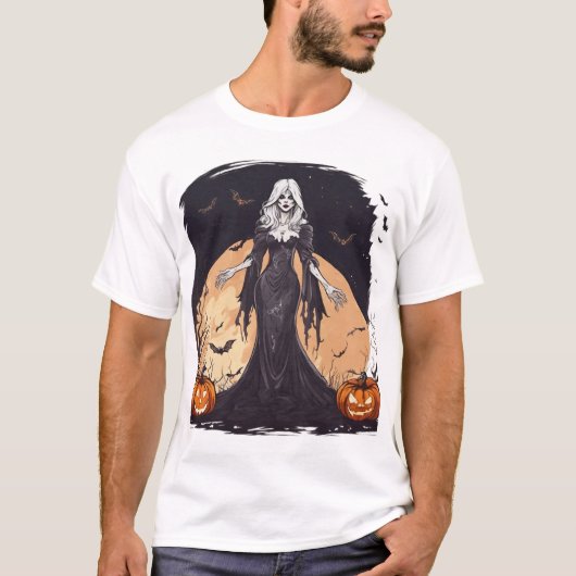 ハロウィーンの夜の暗黒魔術師 Tシャツ (正面)