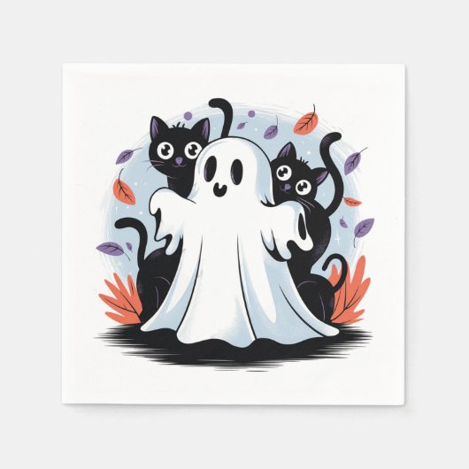 ハロウィーンの夜の遠吠え スタンダードカクテルナプキン (正面)