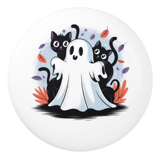 ハロウィーンの夜の遠吠え セラミックノブ (正面)