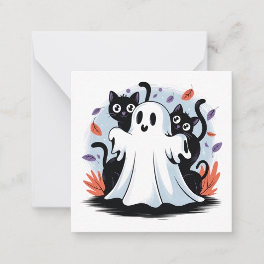 ハロウィーンの夜の遠吠え ノートカード (正面)