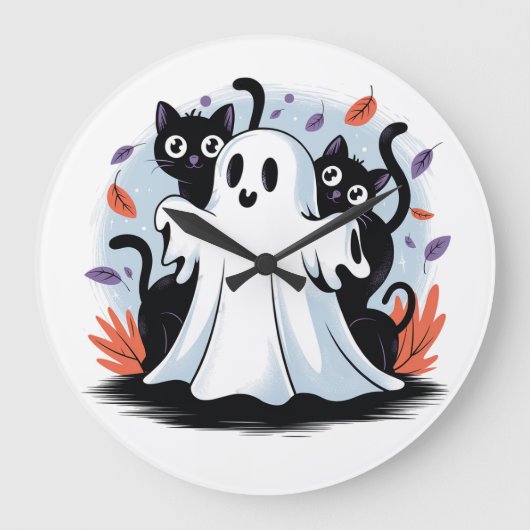 ハロウィーンの夜の遠吠え ラージ壁時計 (正面)