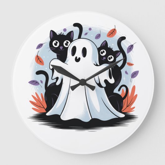 ハロウィーンの夜の遠吠え ラージ壁時計 (正面)