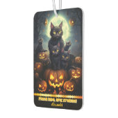 ハロウィーンの夜の黒猫とカボチャ カーエアーフレッシュナー (左)