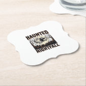 ハロウィーンの夜のTシャツ ビンテージ風の彫刻 ハロウィーン デ ペーパーコースター (アングル)