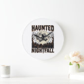 ハロウィーンの夜のTシャツ ビンテージ風の彫刻 ハロウィーン デ ラージ壁時計 (ホーム)