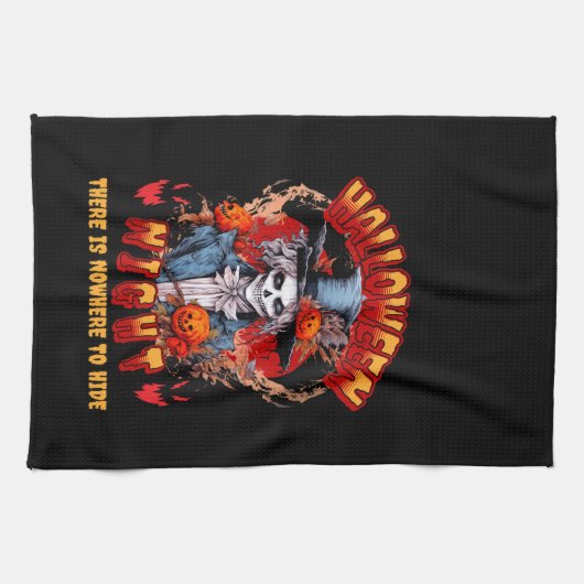 ハロウィーンの夜は隠れる場所がない キッチンタオル (横)