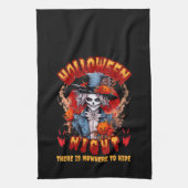 ハロウィーンの夜は隠れる場所がない キッチンタオル (縦)