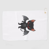 ハロウィーンの夜クラシックの猫の鬼Tシャツ ゴルフタオル (横)