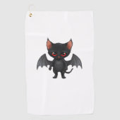 ハロウィーンの夜クラシックの猫の鬼Tシャツ ゴルフタオル (正面)