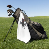 ハロウィーンの夜クラシックの猫の鬼Tシャツ ゴルフタオル (グリーン)