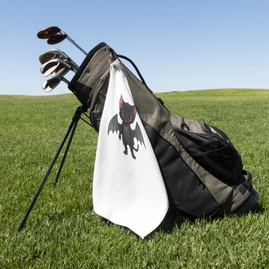 ハロウィーンの夜クラシックの猫の鬼Tシャツ ゴルフタオル (グリーン)