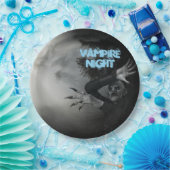 ハロウィーンの夜バンパイアの森 ペーパープレート (パーティー)