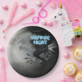 ハロウィーンの夜バンパイアの森 ペーパープレート (パーティー)