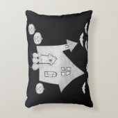 ハロウィーンの夜幽霊のよく出るは家、こうもり、カボチャ アクセントクッション (正面(垂直))