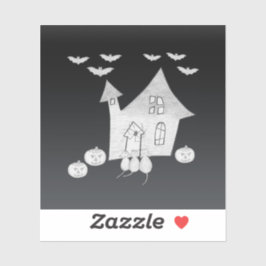 ハロウィーンの夜幽霊のよく出るは家、こうもり、カボチャ シール